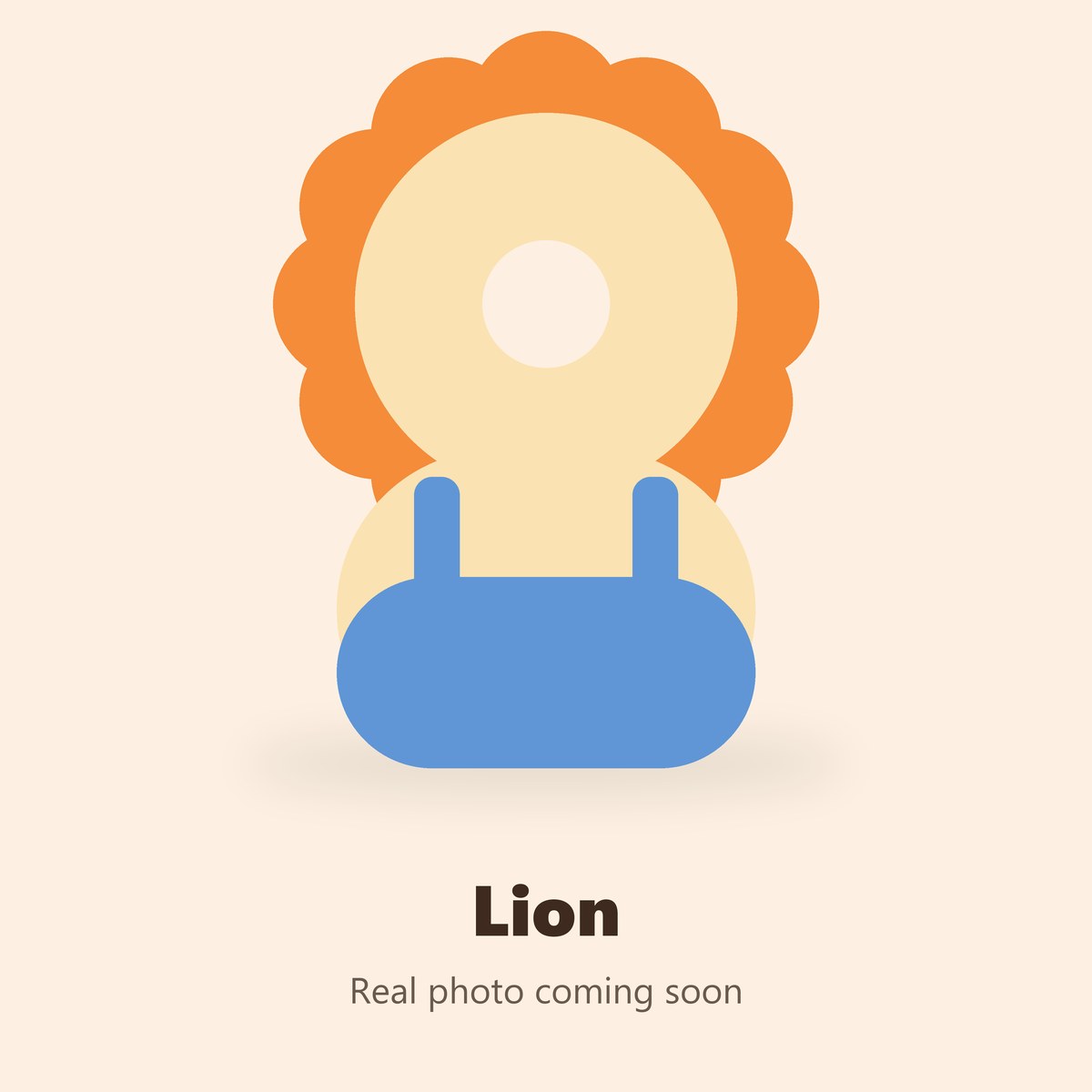 Lion design illustration for the Bibbito Head Cushion (real photo coming soon)